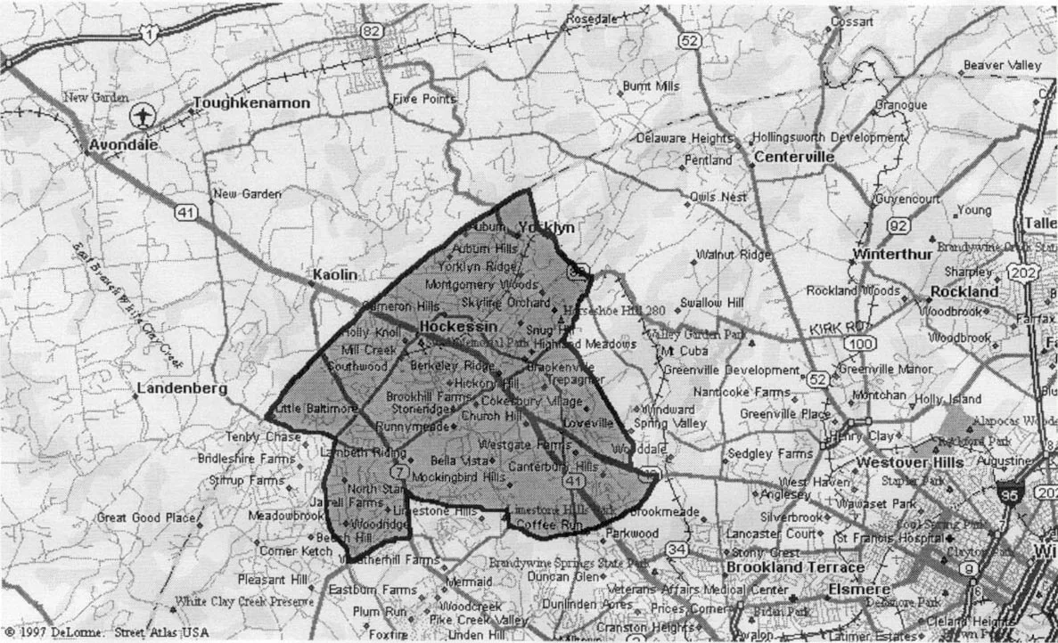 Map of the Greater Hockessin Area